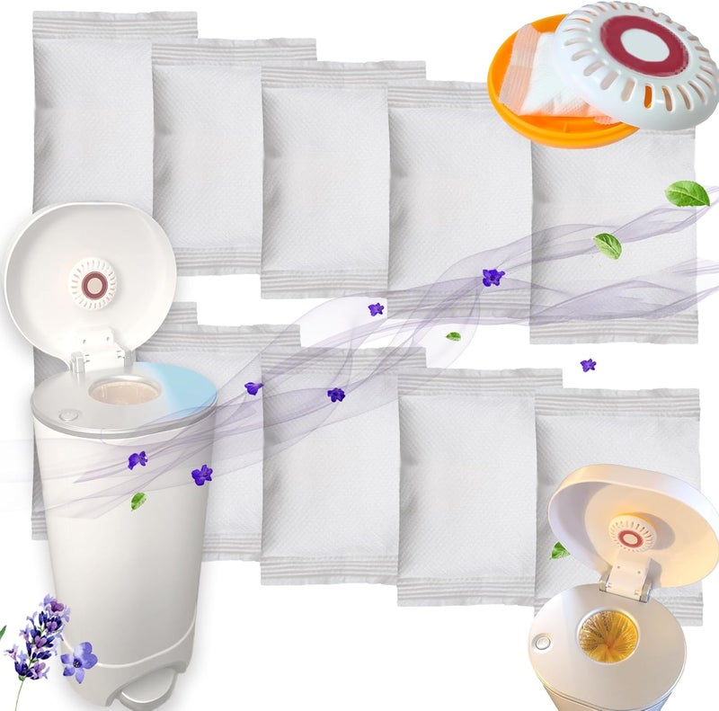 PurifyLogix 10PCS Lavender Scented Baking Soda Refills for Puck Baking Soda Cartridge, Diaper Pail Deodorizers Odor Absorber Compatible with Munchkin Step and Pail Diaper Pails (for 3.5" Cartridge) - Image 1